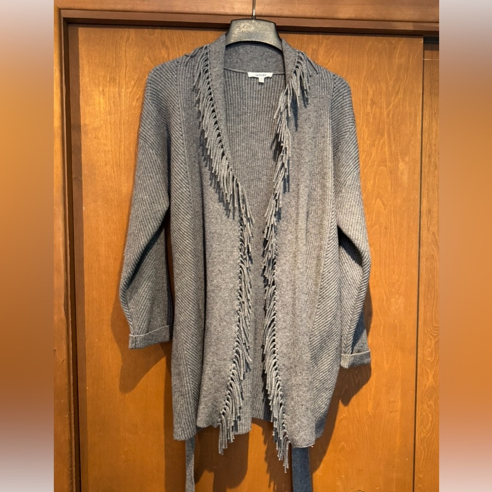 Splendid wrap sweater with fringe